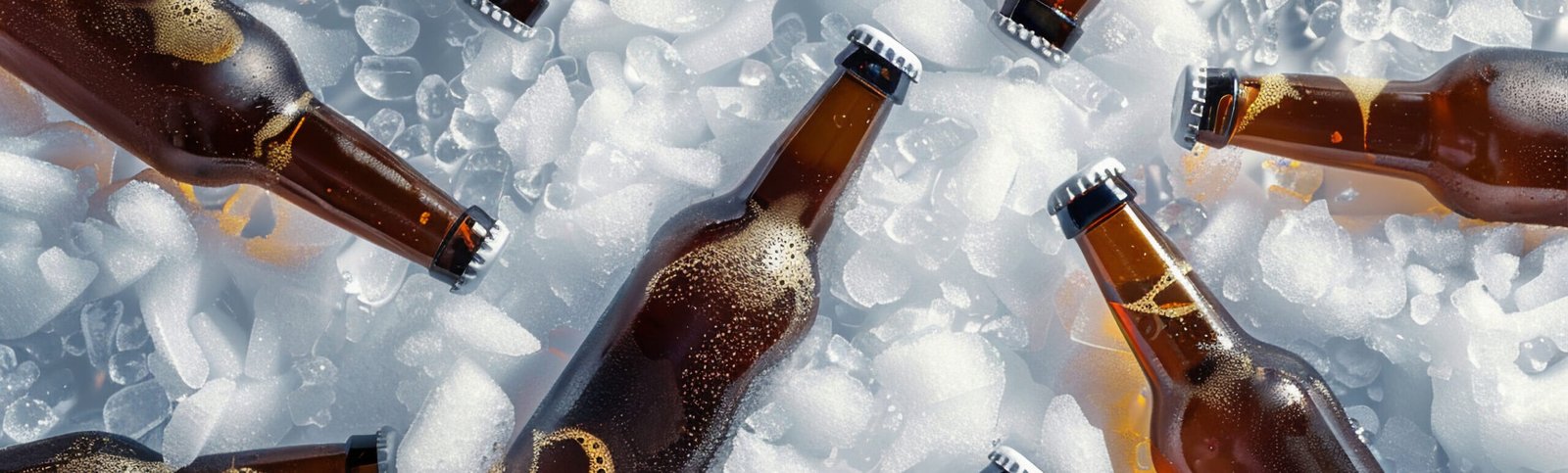beer on the ice to cool